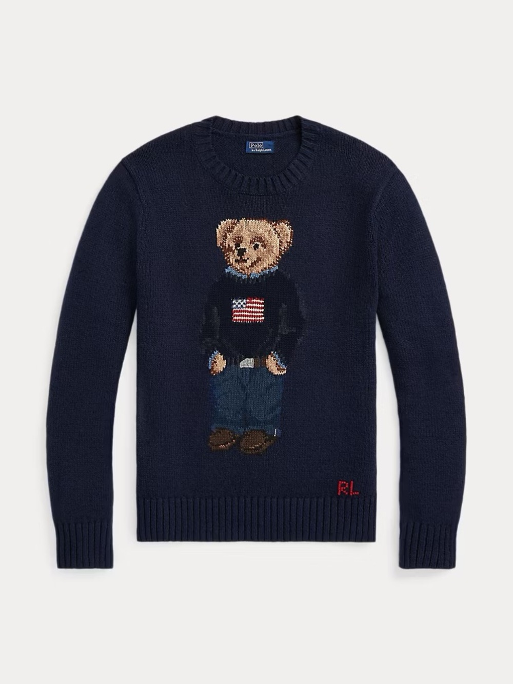 NEW Ralph Lauren Navy Bear Teddy Bear  Crewneck Sweater